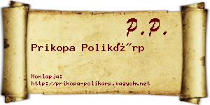 Prikopa Polikárp névjegykártya